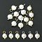 12Pcs 2 Styles Natural Cultured Freshwater Pearl Oval Charms, with Platinum Tone Brass Loops, White, Mixed Color, 10~12x5.5~8x4~6mm, Hole: 2.3~2.7mm, 6pcs/style