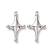 Rack Plating Alloy Pendants, Cadmium Free & Lead Free & Nickle Free, Star Charm, Platinum, 29x17x3.5mm, Hole: 1.4mm