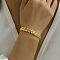 Fashionable Leaf Design Real 18K Gold Plated Bracelets for Women, Long-lasting Color Retention, 7-1/4 inch(18.5cm)