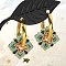 Brass Rhombus Hoop Earrings, with Enamel, Lead Free & Cadmium Free, Real 18K Gold Plated, Rack Plating, Pink, 22x17mm