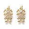 Brass Micro Pave Cubic Zirconia Charms, Long-Lasting Plated, Girl, Clear, Real 18K Gold Plated, 14x8x2.5mm, Jump Ring: 4x0.7mm, Inner Diameter: 2.3mm