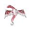 Dragon Alloy Brooch, Enamel Pins, Antique Silver, FireBrick, 62x58x11mm