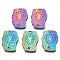 Rainbow Color 304 Stainless Steel Pendant Rhinestone Settings, Cadmium Free & Nickel Free & Lead Free, Fit For 2mm Rhinestone, 25x18x2mm, Hole: 1.2~1.4mm