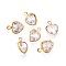 Brass Clear Cubic Zirconia Pendants, Heart Charms, Raw(Unplated), 9.4x6.5x3mm, Hole: 1.2mm