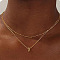 Brass Double Layer Small Letter Pendant Necklaces for Women, Golden, Letter G, 15.75 inch(40cm)