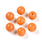 Opaque Solid Color Glass Beads, Round, Coral, 8~8.5mm, Hole: 1.2~1.6mm, about 1420pcs/1000g