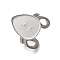 304 Stainless Steel Open Cuff Findings, Bezel Cup Ring Settings, Teardrop, Stainless Steel Color, Tray: 18x13mm, Inner Diameter: 18mm