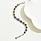 Natural Tiger Eye & Non-magnetic Synthetic Hematite Bead Bracelets for Daily Wear and Parties, with Stainless Steel Beads, Anchor & Helm, 7-1/4 inch(18.5cm)