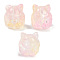 Transparent Spray Paint Glass Beads, Fox, Pearl Pink, 15x14x13.5mm, Hole: 1.2mm
