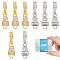 DICOSMETIC 8Pcs Fold Over Clasp Sets Brass Micro Pave Cubic Zirconia Fold Over Clasps Platinum and Golden Rhinestone Connector Clasps Shortener Clasps for Jewelry Making, Hole: 1.2mm