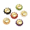 Brass European Beads, with ABS Imitation Pearl, Ion Plating(IP), Long-Lasting Plated, Lead Free & Cadmium Free, Golden, Rondelle, Mixed Color, 12~13x4mm, Hole: 4.5mm