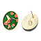 Enamel Hummingbird and Flower Stud Earrings, Alloy Jewelry for Women, Colorful, 27.5x22.5mm, Pin: 0.7mm