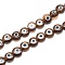 Handmade Evil Eye Lampwork Flat Round Bead Strands, Camel, 10x4mm, Hole: 1mm, about 38pcs/strand, 14.96 inch