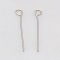 Tarnish Resistant 201 Stainless Steel Eye Pin, Stainless Steel Color, 40mm, Hole: 2mm, Pin: 0.6mm