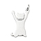 Non-Tarnish 304 Stainless Steel Pendants, with Jump Ring and Glitter, Stamping Blank Tag, Cat Charm, Stainless Steel Color, 32x17.5x1mm, Hole: 4mm