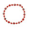 Bohemian Style Brass &  Glass Evil Eye Beads Stretch Bracelets, Red, Inner Diameter: 2-3/8 inch(6cm)