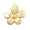 304 Stainless Steel Pendants, Flower Charm, PVD Vacuum Plating, Real 18K Gold Plated, 32.5x31.5x3mm, Hole: 1.4mm
