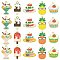 40Pcs 10 Styles Alloy Enamel Pendants, Cadmium Free & Lead Free, Strawberry Cake/Pineapple/Ice Cream Charms, Golden, Mixed Color, 20~28x13~25x1.3mm, Hole: 1.6~1.8mm, 4pcs/style