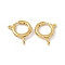 PVD Vacuum Plating 201 Stainless Steel Spring Ring Clasps, Real 18K Gold Plated, 13x2.5mm, Hole: 3mm