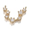 Brass Micro Clear Cubic Zirconia Charms, Long-Lasting Plated, Real 18K Gold Plated, Constellations, Clear, Aquarius, 11x13x2.5mm, Hole: 0.7mm