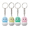 Cartoon Dinosaur Baby PVC Plastic Keychain, with Iron Split Key Rings, Mixed Color, 10.5cm