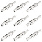 10Pcs 304 Stainless Steel Cuffinks, Stainless Steel Color, 28x7mm