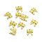 Rack Plating Alloy Pendants, Bowknot Charm, Light Gold, 11x10.5x3mm, Hole: 1.5mm