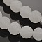 Natural White Jade Round Beads Strands, Frosted, 6mm, Hole: 1mm, about 59~61pcs/strand, 14.5 inch
