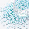6/0 Glass Seed Beads, Macaron Color, Round Hole, Round, Light Cyan, 4~4.5x3mm, Hole: 1~1.2mm, about 4500pcs/bag, about 450g/bag.