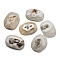 Natural Druzy Quartz Beads, Faceted Oval, 30~32.5x21~23x7~7.5mm, Hole: 1~1.2mm