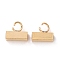 201 Stainless Steel Tube Bails, Loop Bails, Cuboid, Real 24K Gold Plated, 6.5x8x3mm, Hole: 2.5mm, Inner Diameter:1.8mm