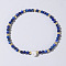 Natural Lapis Lazuli Beaded Stretch Bracelets for Women, with Pearl Bead, Inner Diameter: 6-7/8 inch(17.5cm)