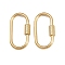 304 Stainless Steel Screw Clasps, Ion Plating(IP), Oval, Real 18K Gold Plated, 26x13.5mm