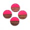 Resin & Walnut Wood Pendants, Flat Round, Deep Pink, 18x3.5mm, Hole: 2mm