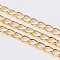 Iron Side Twisted Chain, Unwelded, Lead Free, with Spool, Golden, 5x3.5x0.7mm, about 328.08 Feet(100m)/roll