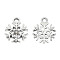Alloy Pendants, with Crystal Rhinestone, Snowflake, Platinum, Platinum, 16x13x3mm, Hole: 1.8mm