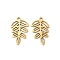 201 Stainless Steel Pendants, Laser Cut, Hollow, Leafy Branch Charms, Golden, 20x12.5x1mm, Hole: 1.4mm