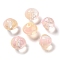 Transparent Glass Beads, Round, Misty Rose, 15.5x12mm, Hole: 1.8mm