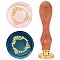 Brass Wax Seal Stamps with Wood Handle, for DIY Scrapbooking, Flower, 25mm