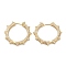 Brass Micro Pave Clear Cubic Zirconia Huggie Hoop Earrings, Ring with Triangle, Real 18K Gold Plated, 25x24.5x2.8mm, Pin: 0.9mm