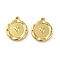 304 Stainless Steel Pendants, Flat Round Charm, Real 18K Gold Plated, Heart, 18x15x2.5mm, Hole: 1.5mm