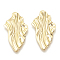 Brass Pendants, Wavy, Nickel Free, Real 18K Gold Plated, 45x25x2mm, Hole: 1mm