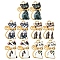 10Pcs Alloy Enamel Pendants, Cadmium Free & Lead Free, Light Gold, Cat Charm, Mixed Color, 21x14x1.5mm, Hole: 2mm