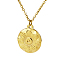 Stylish Stainless Steel Sunbeam Pendant Necklaces for Women Daily Wear, Real 18K Gold Plated, 17.72 inch(45cm)