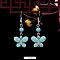Butterfly Synthetic Turquoise & Alloy Dangle Earrings, Turquoise, 33x20mm
