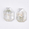 Resin Pendants, with Dried Flower Inside, Faceted, Octagon, Cornsilk, 29.5~30x20x6~7mm, Hole: 1.5mm