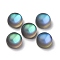 Synthetic Moonstone Cabochons, Half Round/Dome, Steel Blue, 12x7mm