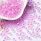 6/0 Glass Seed Beads, Frosted, Silver Lined, Round, Pearl Pink, 4.5x3mm, Hole: 1mm