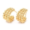 Rack Plating Brass Arch Stud Earrings, Lead Free & Cadmium Free, Long-Lasting, Real 18K Gold Plated, 24x18x10.5mm