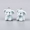 Flocky Animal Resin Pendants, with Platinum Iron Loop, Elephant, 24.5x21x14.5mm, Hole: 2.5mm
